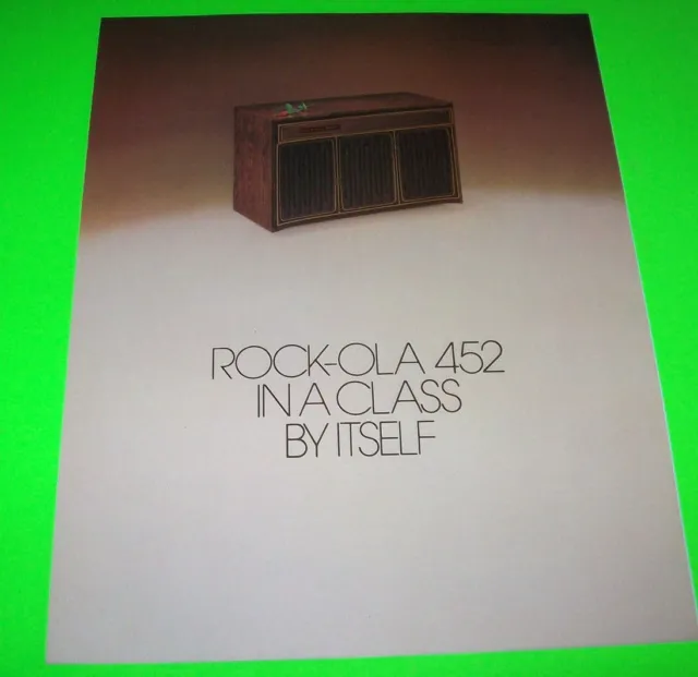 Rock Ola 452 Consule Jukebox FLYER Original NOS Phonograph Music Artwork 1973