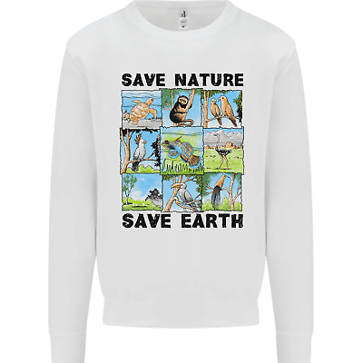 Save Nature Save Earth Ecology Environment Kids Sweatshirt Jumper