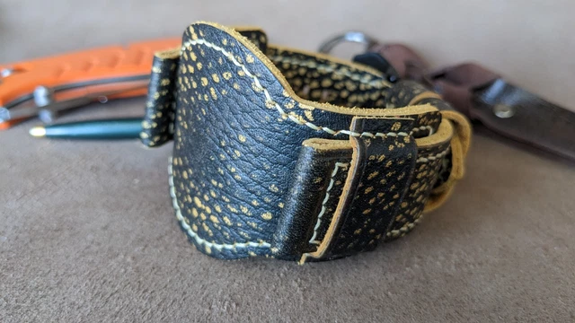 Handmade Watch Band Genuine Leather Bund Strap Vintage Style Cuff 20 22 24 26mm