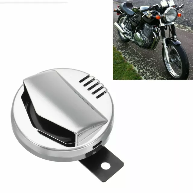 Motorcycle Electric Horn Chrome Super Loud 110db 94mm 12V 2A Cafe Racer Retro