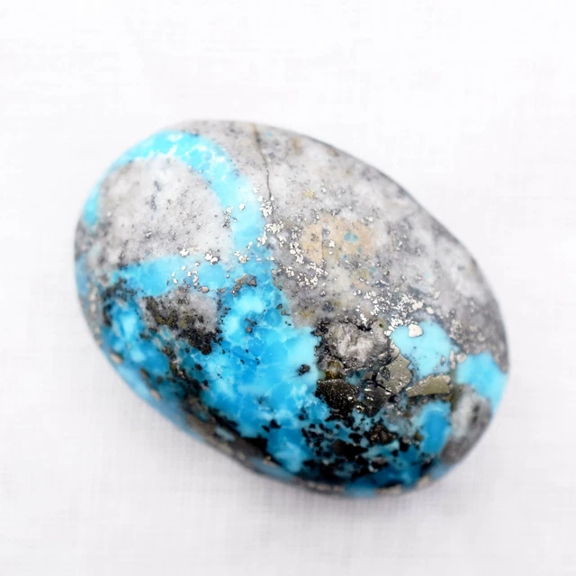 59.60 Ct Natural Arizona Morenci Blue Turquoise Cabochon Certified Gemstone