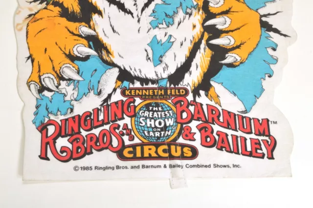 Vtg Ringling Bro Tiger Pennant Barnum & Bailey Circus Felt Placard Poster Stiff 2