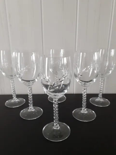 Coffret 6  verres à EAU cristal d'Arques modele Fleury taille épi, 24,5 cl