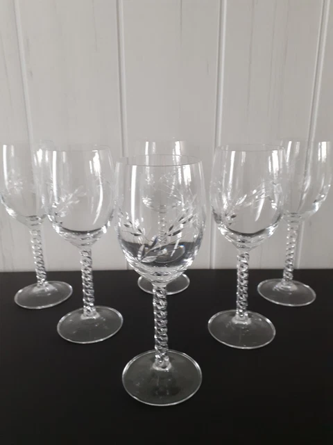 Coffret 6  verres à EAU cristal d'Arques modele Fleury taille épi, 24,5 cl