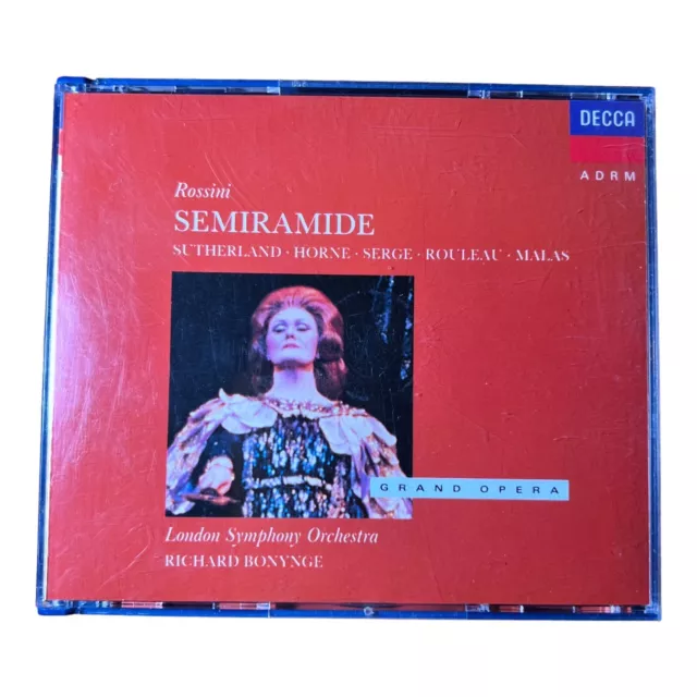 Rossini: Semiramide CD Joan Sutherland Bonynge (1989) Complete Decca 3Disc RARE