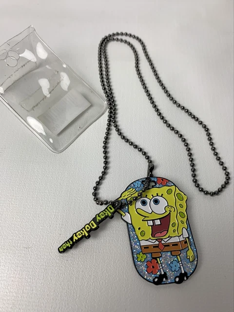 SPONGEBOB SQUAREPANTS NECKLACE Spongebob Chain & Charm 2002 Universal ...