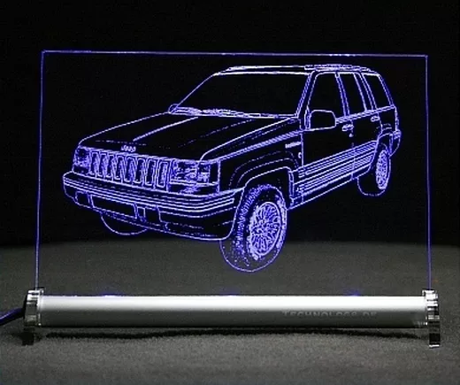 AutoGravur LED-Schild mit Jeep Grand Cherokee ZJ ZG