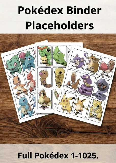 COMPLETE POKDEX BINDER Placeholder 1-1025 TCG Size 9.99 - PicClick UK COMPLETE POKDEX BINDER Placeholder 1-1025 TCG Size 9.99 - PicClick UK