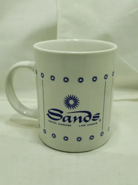 Vintage Sands Hotel Casino Las Vegas Coffee Mug Cup Blue & White
