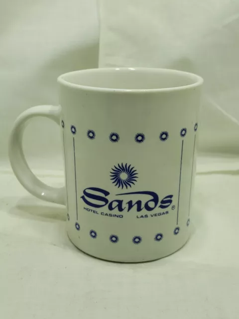 Vintage Sands Hotel Casino Las Vegas Coffee Mug Cup Blue & White