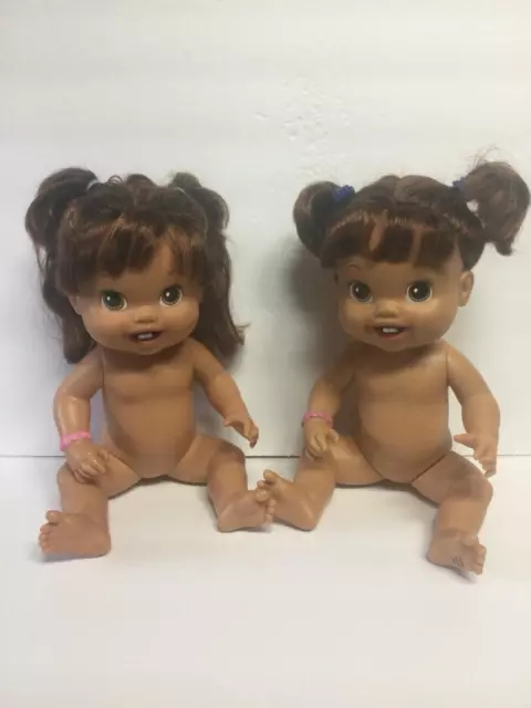 2 Baby Alive Dolls (New Teeth) Teeth & Tongue Move Preowned Nice! Twins!