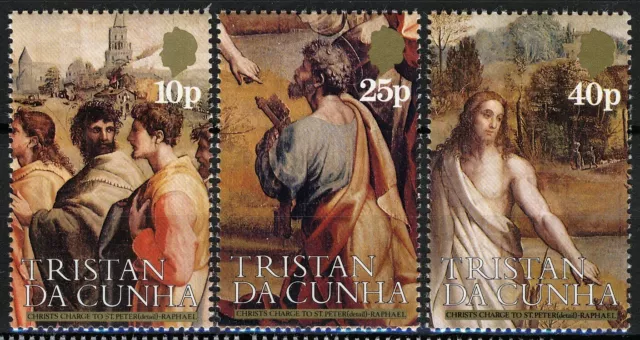 Tristan da Cunha 1983, Paintings, Raffael 500th Birtday set MNH, Mi 357-59