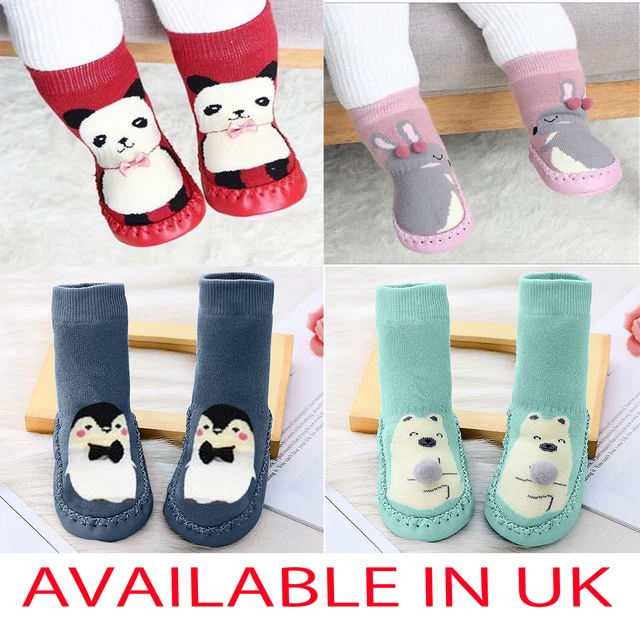 Kids Baby Girl Boys Toddler Anti-slip Soft Slippers Socks Cotton Booties Shoes