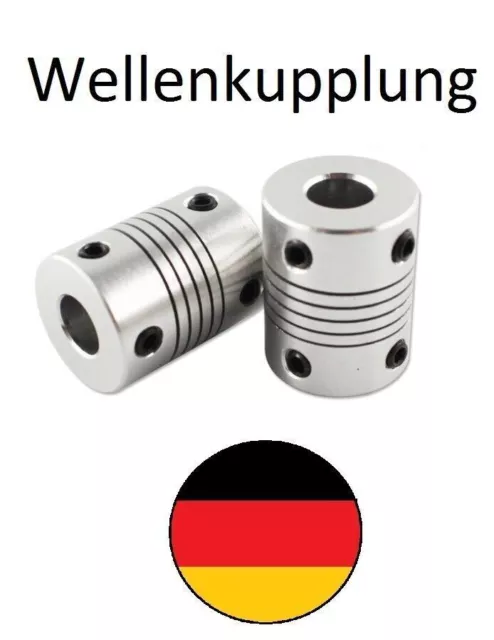 2X Wellenkupplung für 3D-Drucker Modellbau Alu Welle 8 *8, 10*10