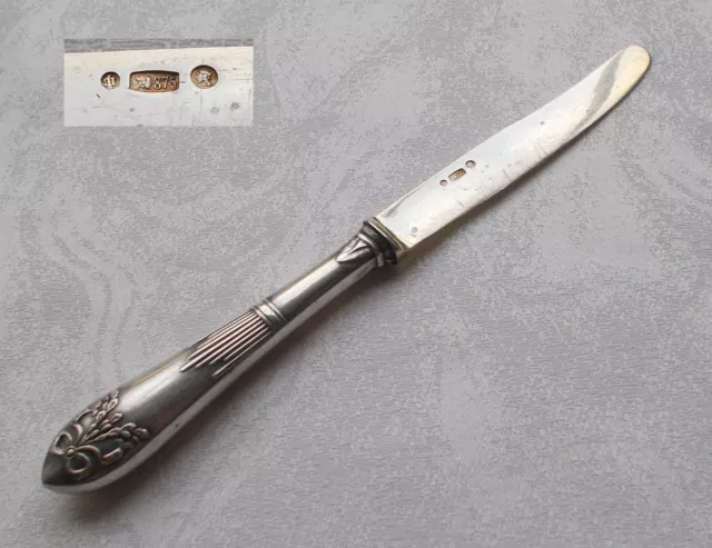 *RAR* Elegantes Obst- / Käse- messer Empire Stil in 84 / 875er Silber Rußland