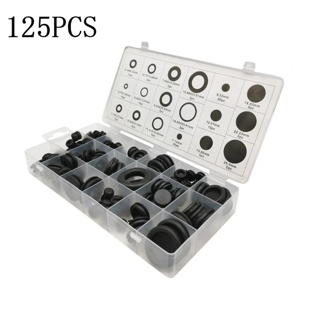 Durable Rubber Grommet Protective Coil Set for Car Wire 170pcs Closed Plugs