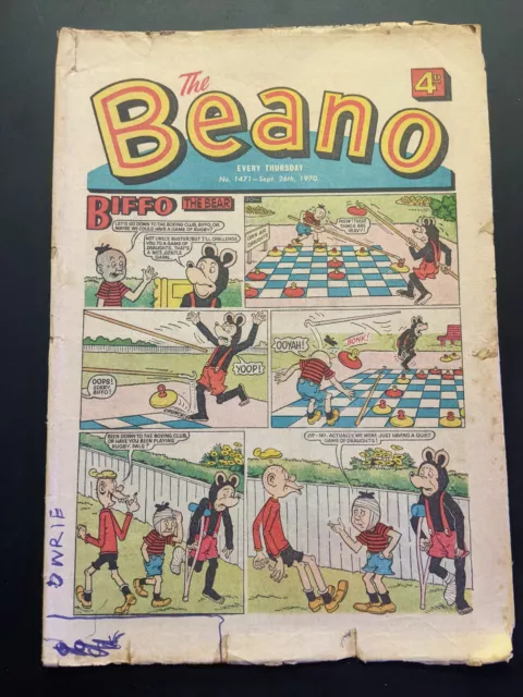 Beano Comic No 1471 September 26th 1970, Biffo the Bear, FREE UK POSTAGE