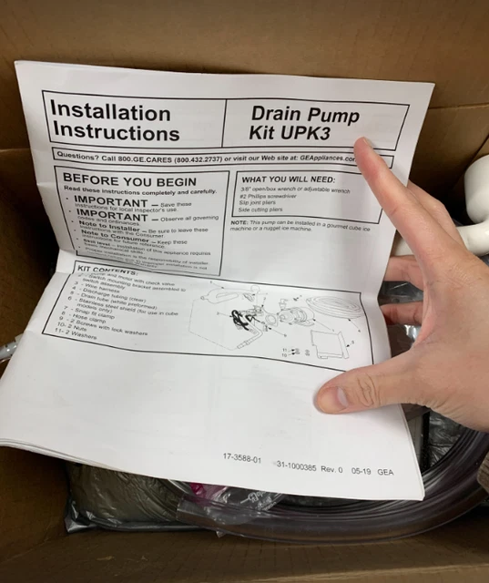 ICE MAKER DRAIN Pump Kit G.e. Upk3 784.93 PicClick