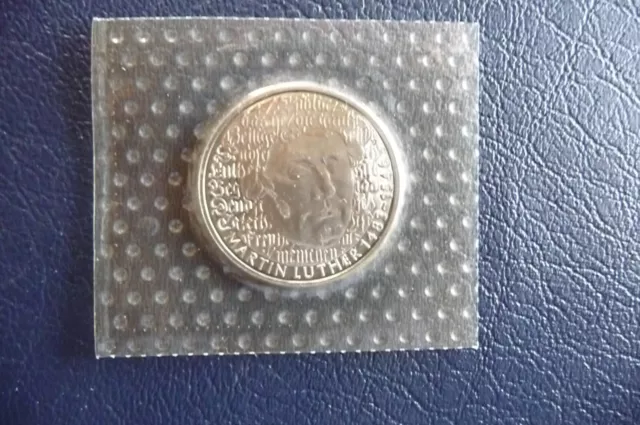 5 DM Münze , Martin Luther,  BRD,  1983 G , Spiegelglanz, top