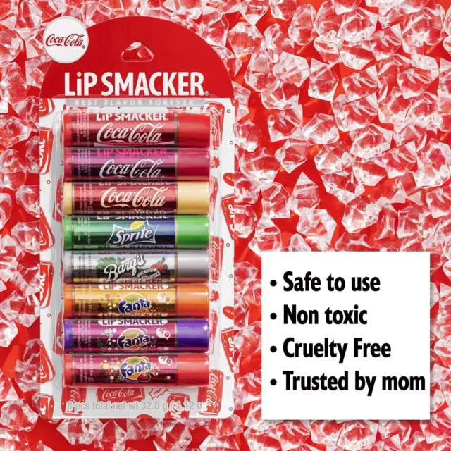 Lip Smacker Coca-Cola Flavored Balm, 8 Count, Flavors Coke, Cherry Vanilla Sprit 2