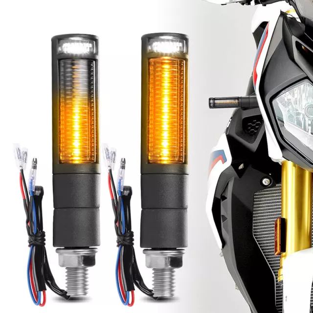 2x Motorrad Mini Blinker Sequentiell Tagfahrlicht Lauflicht 12V M10 Universal