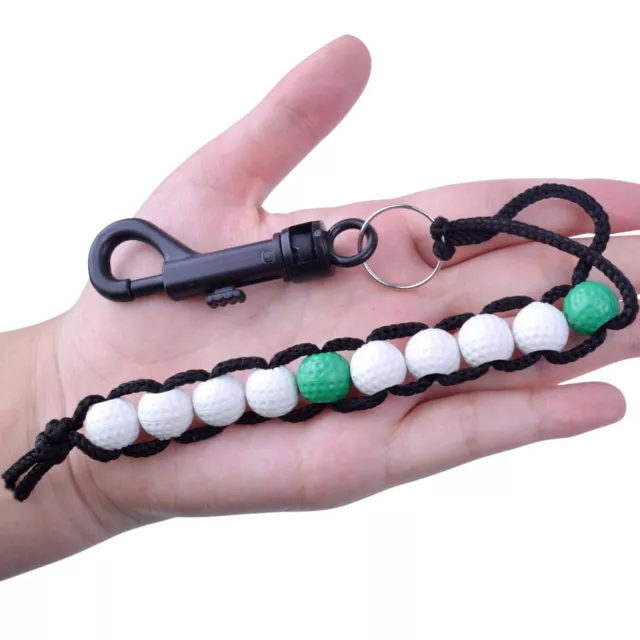 1pc Golf Bead Score Counter Nylon Rope Sports Batting Counting Beads With Clip