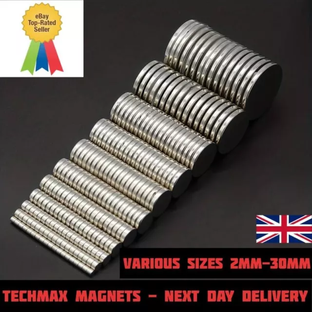 Strong Magnets - Neodymium Magnet - Various Size 2mm-30mm VERY STRONG Disc Round