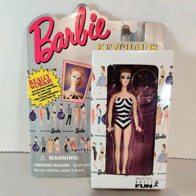 Vintage NEW BARBIE Keychain Mattel Basic Fun ORIGINAL BARBIE BRUNETTE BROWN 1995 Vintage NEW BARBIE Keychain Mattel Basic Fun ORIGINAL BARBIE BRUNETTE BROWN 1995