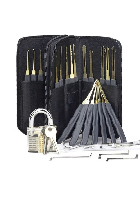 24Pcs Unlocking Lock Pick Set Key Extractor Practice Padlock Tool One Free Lock