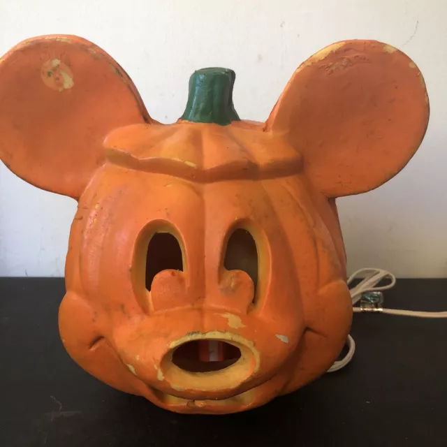 Mickey Disney Foam Halloween MICKEY Pumpkin VINTAGE 1996 Trendmasters 10” Works