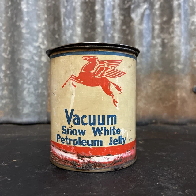 VACUUM OIL CO. Mobil Petroleum Jelly Grease 1lb Pound Vintage Tin 21.