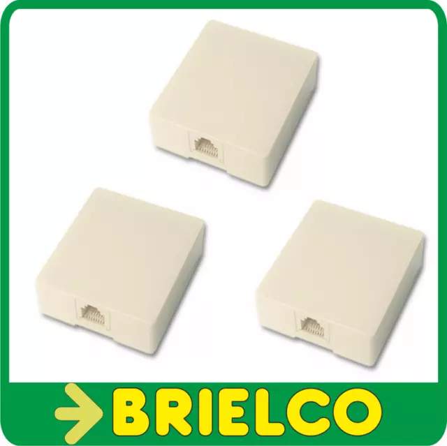 Roseta Base Telefonica Superficie Rj45 8P/8C Lateral 57X51X21Mm 3 Unidads Bd8953