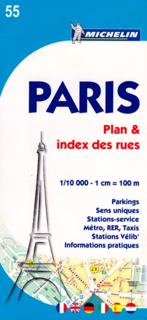 Paris Plan & Index des Rues Map [French]: Michelin City Map Paperback Book