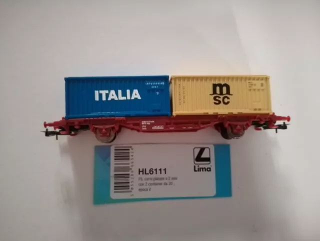 Lima HO Gauge HL6111 FS Italian Container Freight  Wagon Italia & MSC Containers