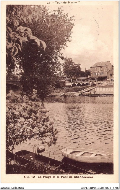 ABNP4-94-0283 - la plage et le pont de CHENNEVIERES