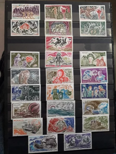 lot de 6 series de timbres MONACO neufs - 1966 -1969 - 1978 - ( 43 timbres )   -