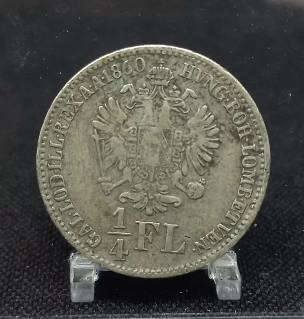 autriche austria 1/4 florin 1860 B argent silver km#2214