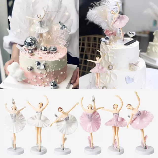 3PCS DIY Ballet Dancer Ballerina Cake Topper Figurine Toys Birthday Party Decor