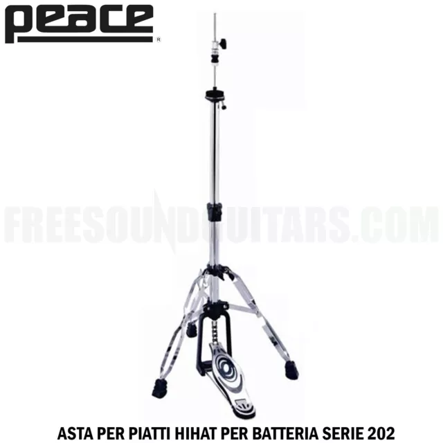 Asta hihat Peace HS-202CH Serie 202 Per Piatti Batteria in Metallo Resistente