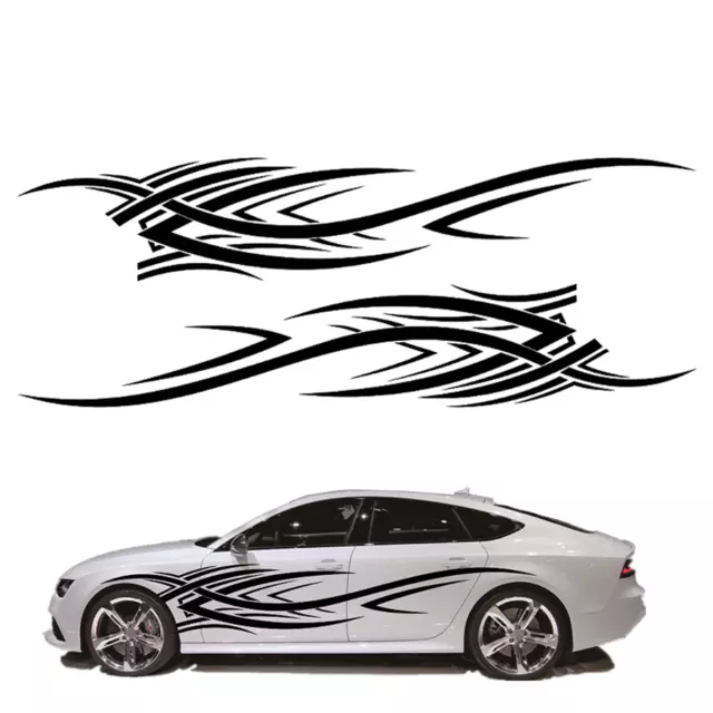 Funny Stickers Fire Flame Car Body Door Styling Vinyl Decal SUV Truck 2Pcs Black