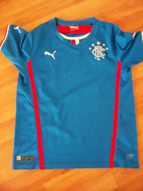 Authentic blue Glasgow Ranger short sleeve top, Puma, UK30/32