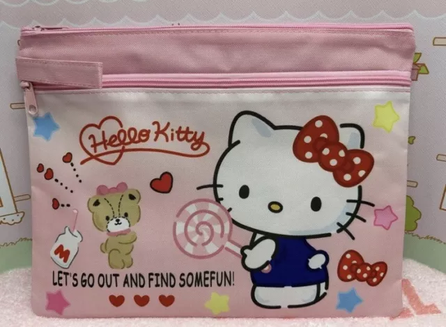 Sanrio Hello Kitty A4 Canvas Bag Wallet Stationary Paper File Kawaii Gift Cute