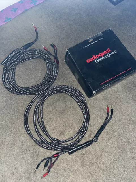 AUDIOQUEST CV-8 SPEAKER cables 3.3m 11ft double bi wire pair DBS