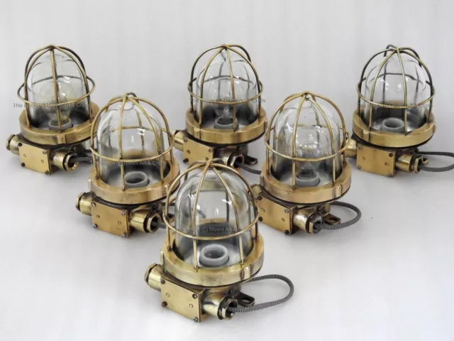 Maritime Salvaged Pendant Light Vintage Brass Navigation Hanging Passage Lamp