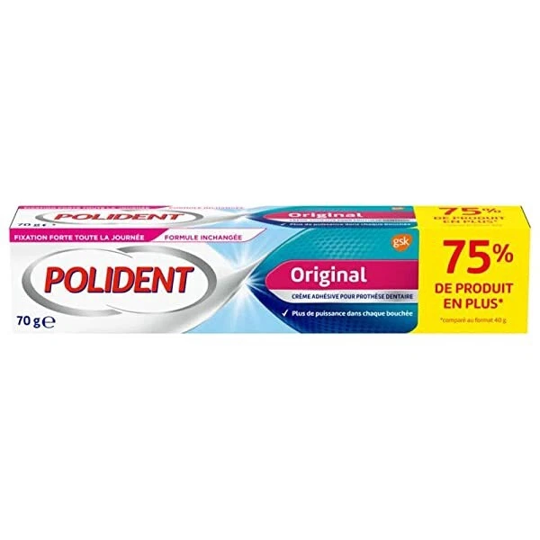 Lot de 3 Polident original  appareil prothése dentaire ( 70 g x 3)