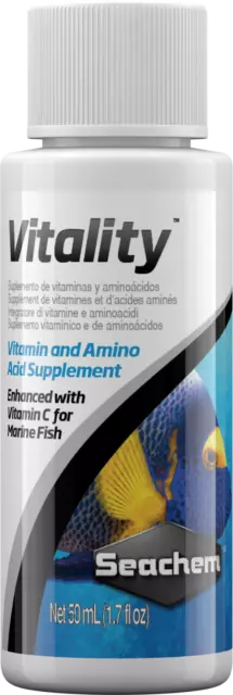 Seachem Vitality 50 Ml Vitamina Suplemento Peces Marinos Ornamentales Acuario