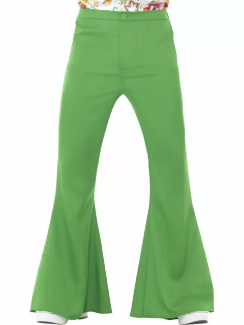 Green Flared Pants Men 70s 1970s Hippie Retro Groovy Disco 60s Trousers Costume