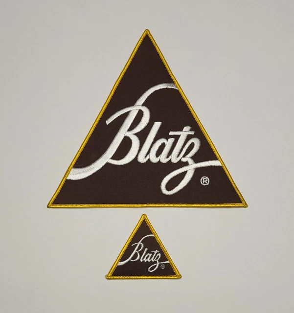 Lot (2) Large and Small Vintage Blatz Beer Embroidered Patches