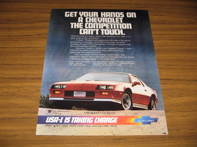 1982 Print Ad The 1983 Chevrolet Camaro Z28 Chevy 5-Speed 5 Liter