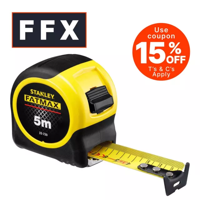 Stanley STA033720 Fatmax Tape Measure 5m 32mm Width Measuring Metric Only